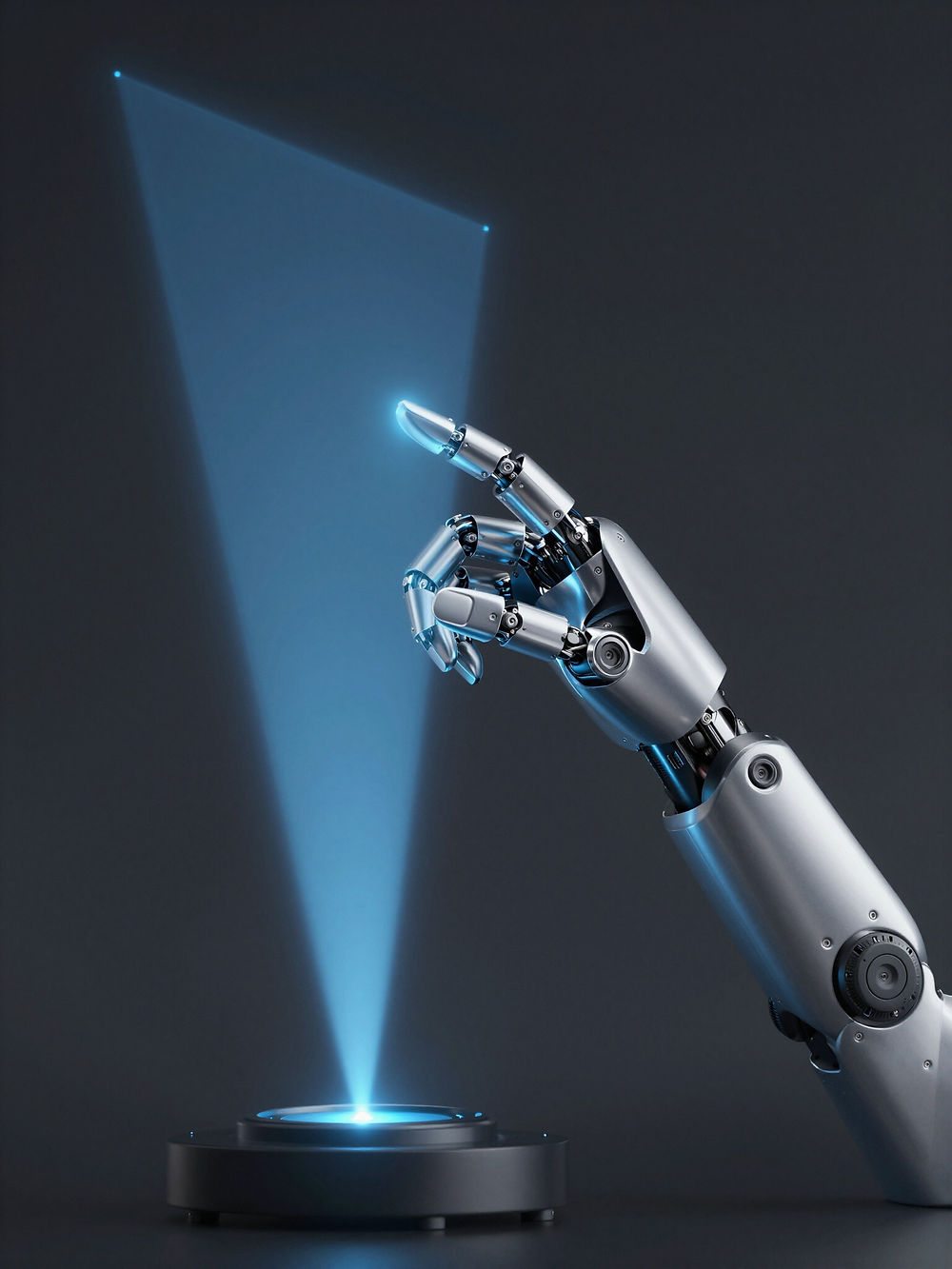 image of robot touching a screen to repo sent AI