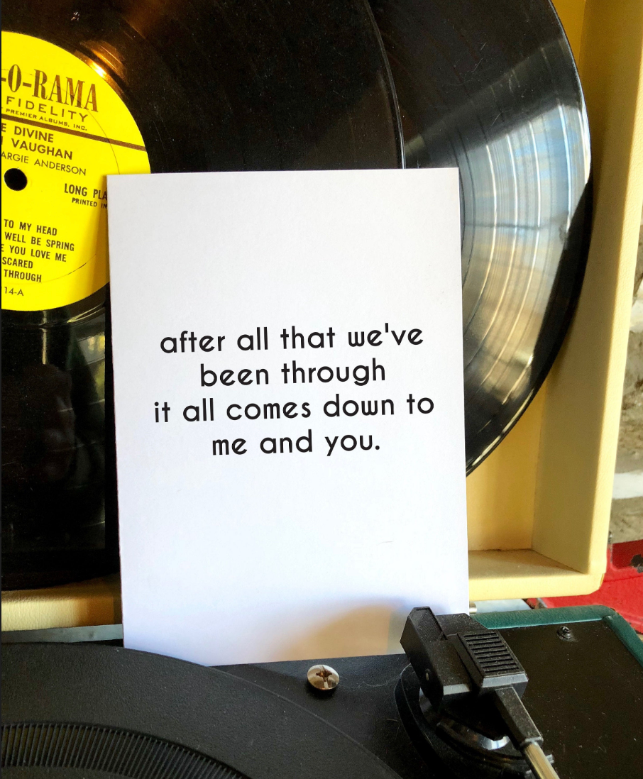 Thumbnail: Comes Down to Me and You Card