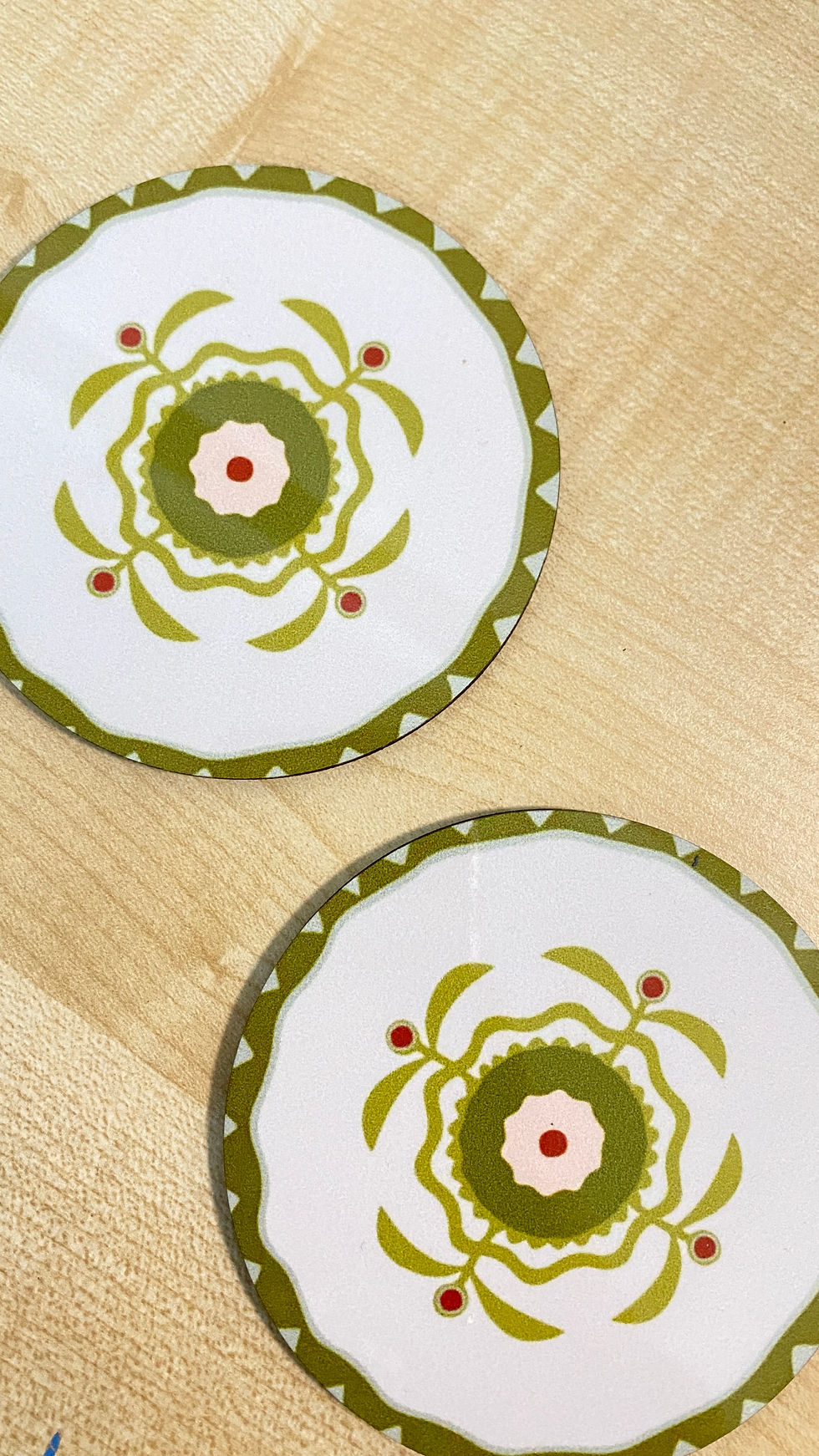 Thumbnail: Valay Floral Theme Coasters Olive Green
