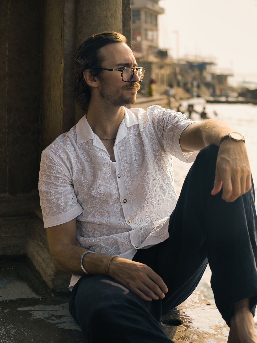 Thumbnail: Rumi - Handcrafted Chikankari Shirt