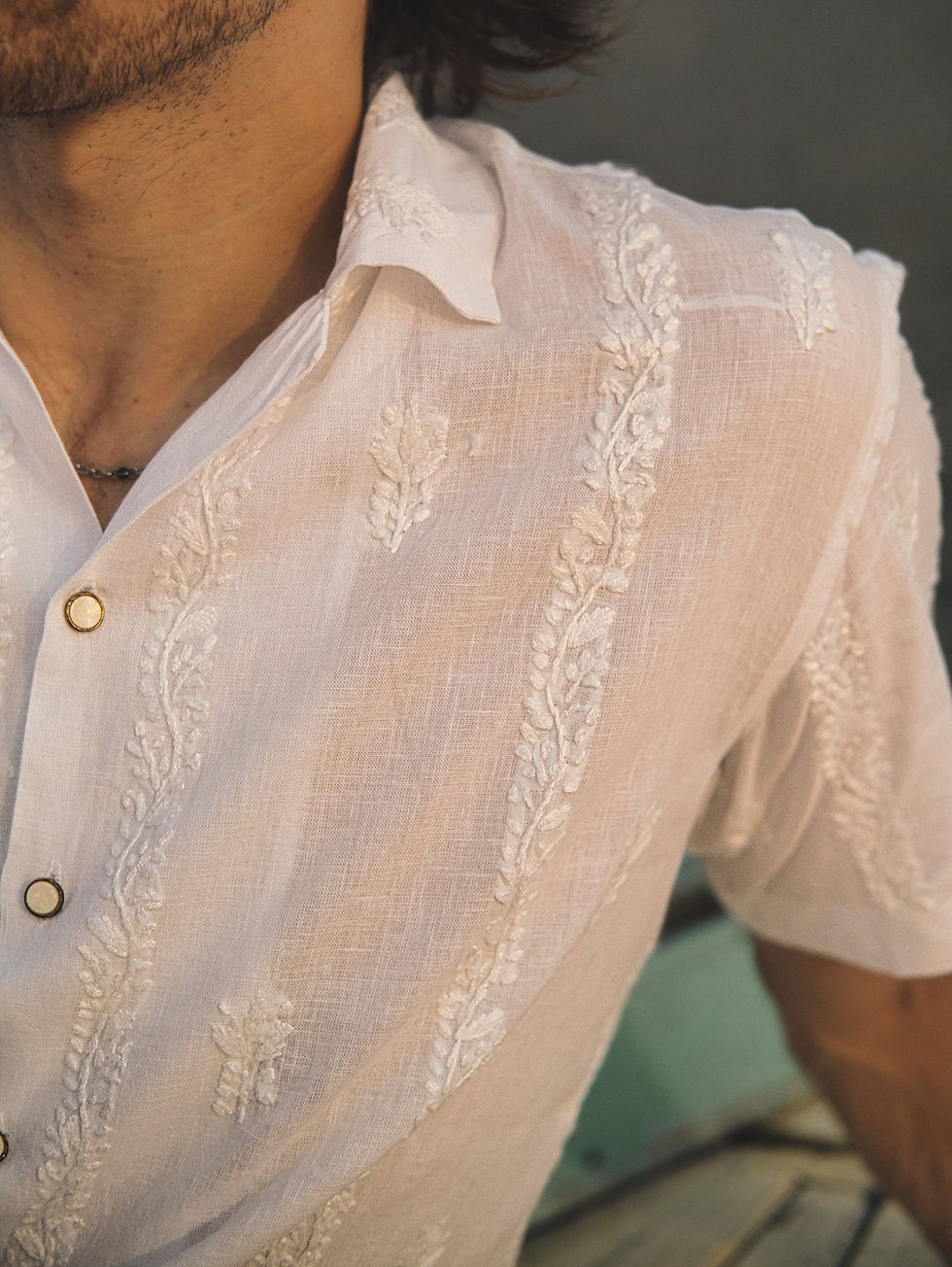 Thumbnail: Mogra - Handcrafted Chikankari Shirt