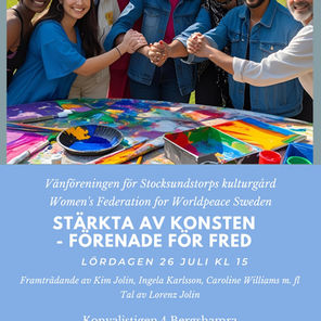 WFWP Sverige inviterer: "Styrket av kunsten – Forent for fred"