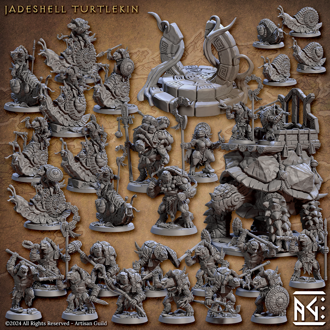 Turtlekin Jadeshell Turtlekin | Agitated Kraken Miniatures