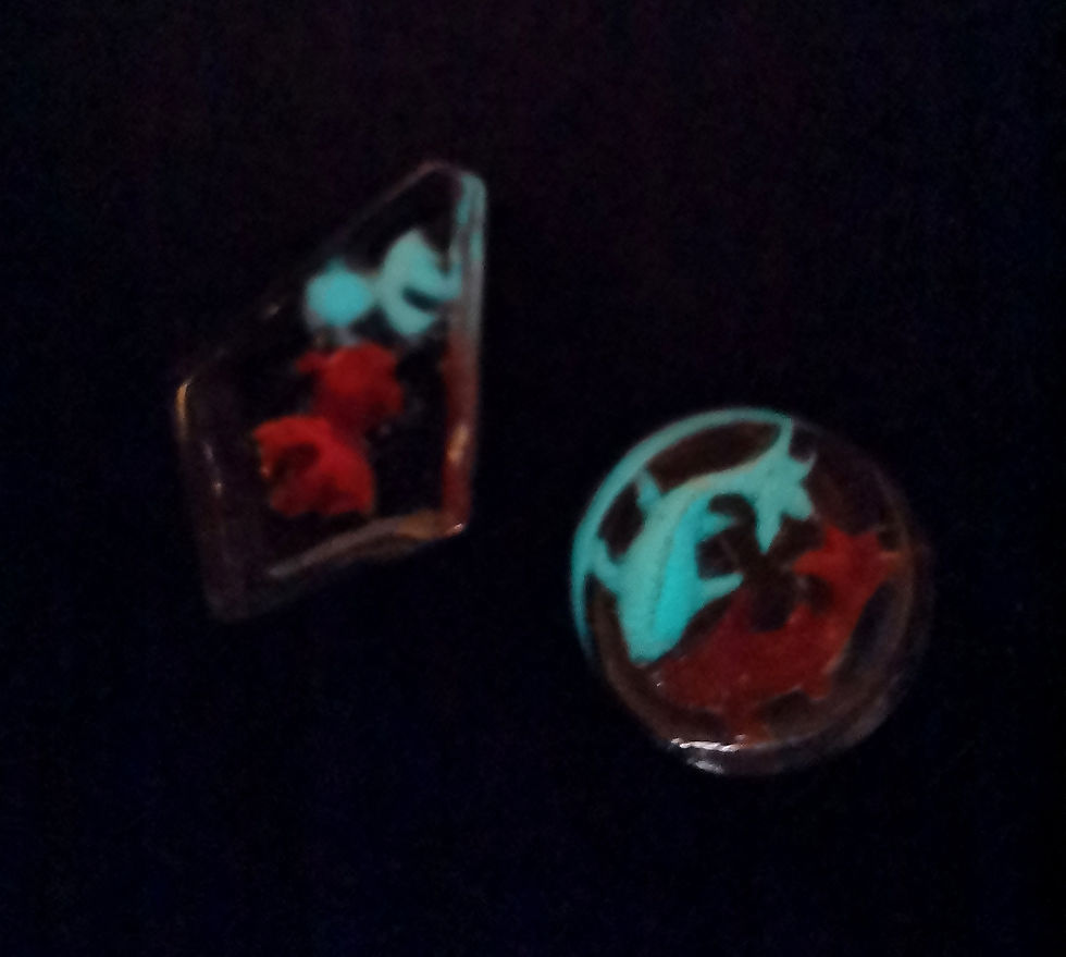 Miniature : Boucles d'oreilles poissons & phosphorescence