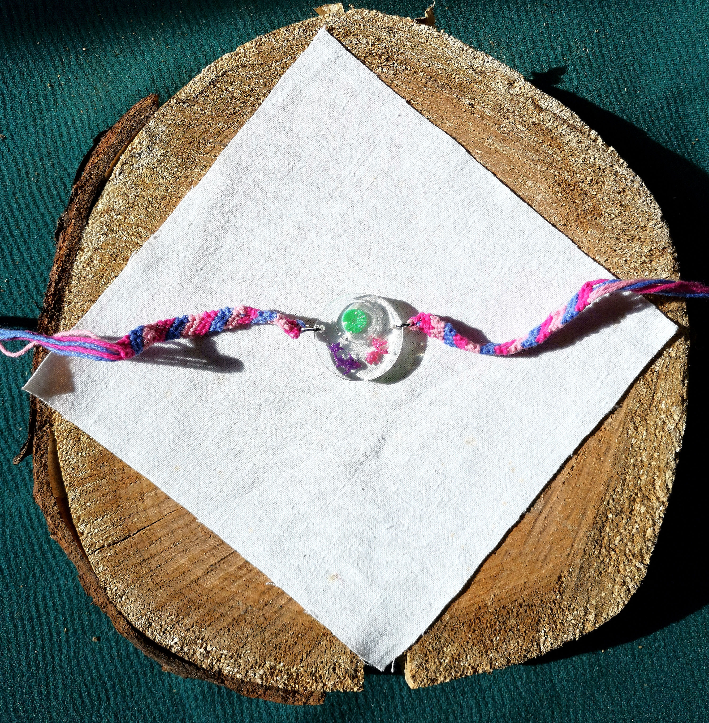 Bracelet brésilien poisson rose/violet 💟