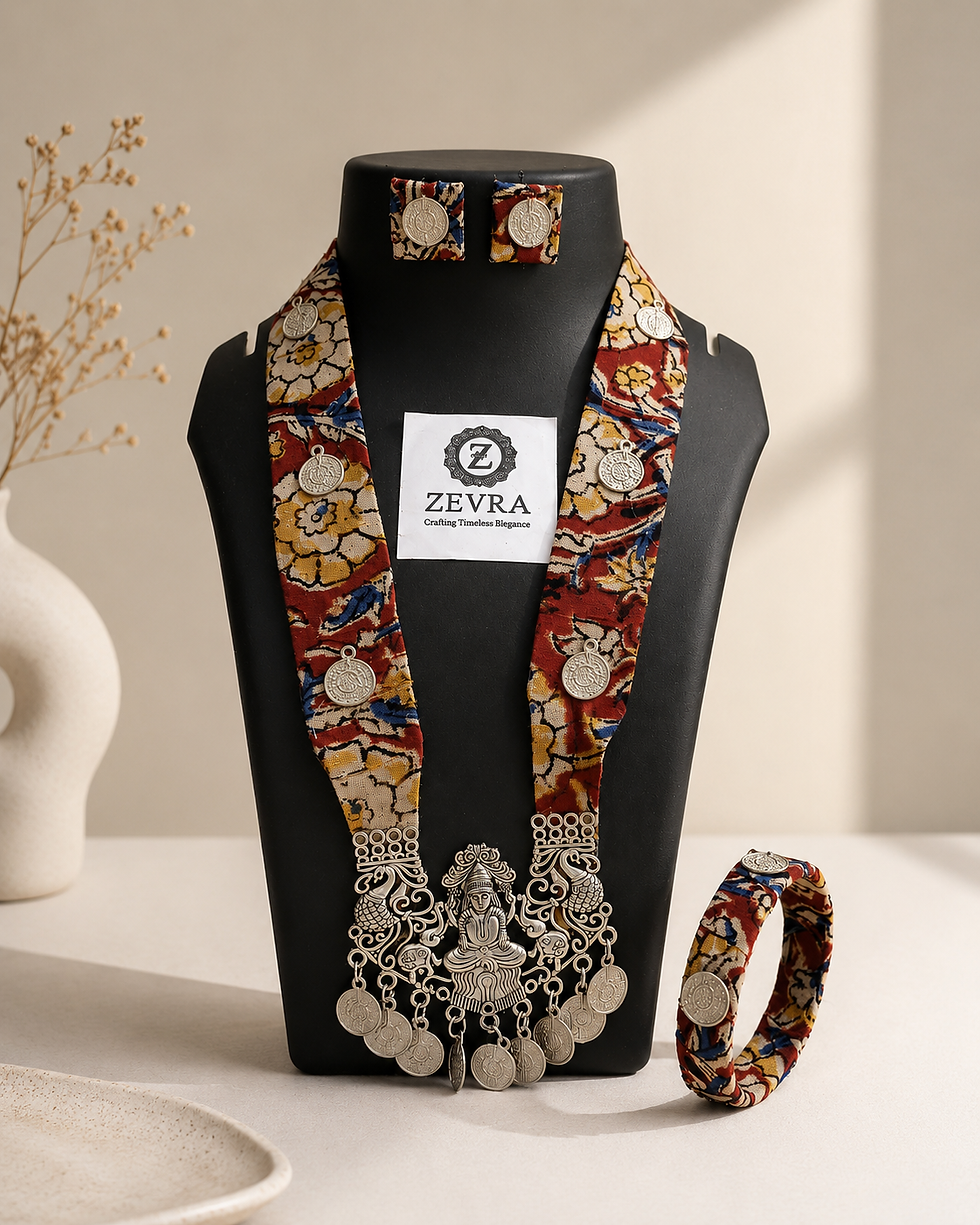Thumbnail: Kalamkari Laxmi pendant set
