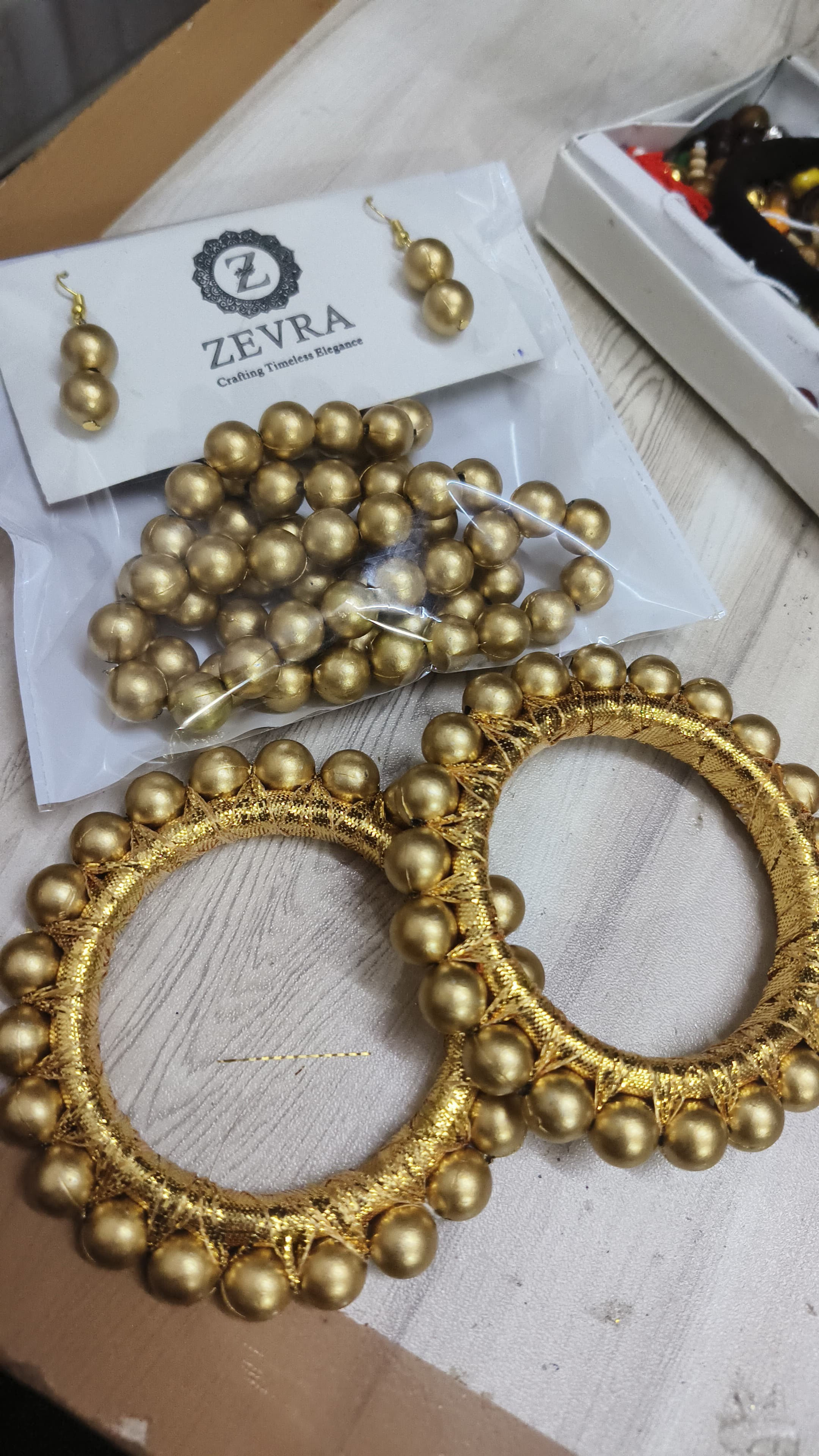 Designer, golden bangles and necklace set