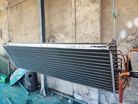 Échangeur thermique suspendu, préparation peinture