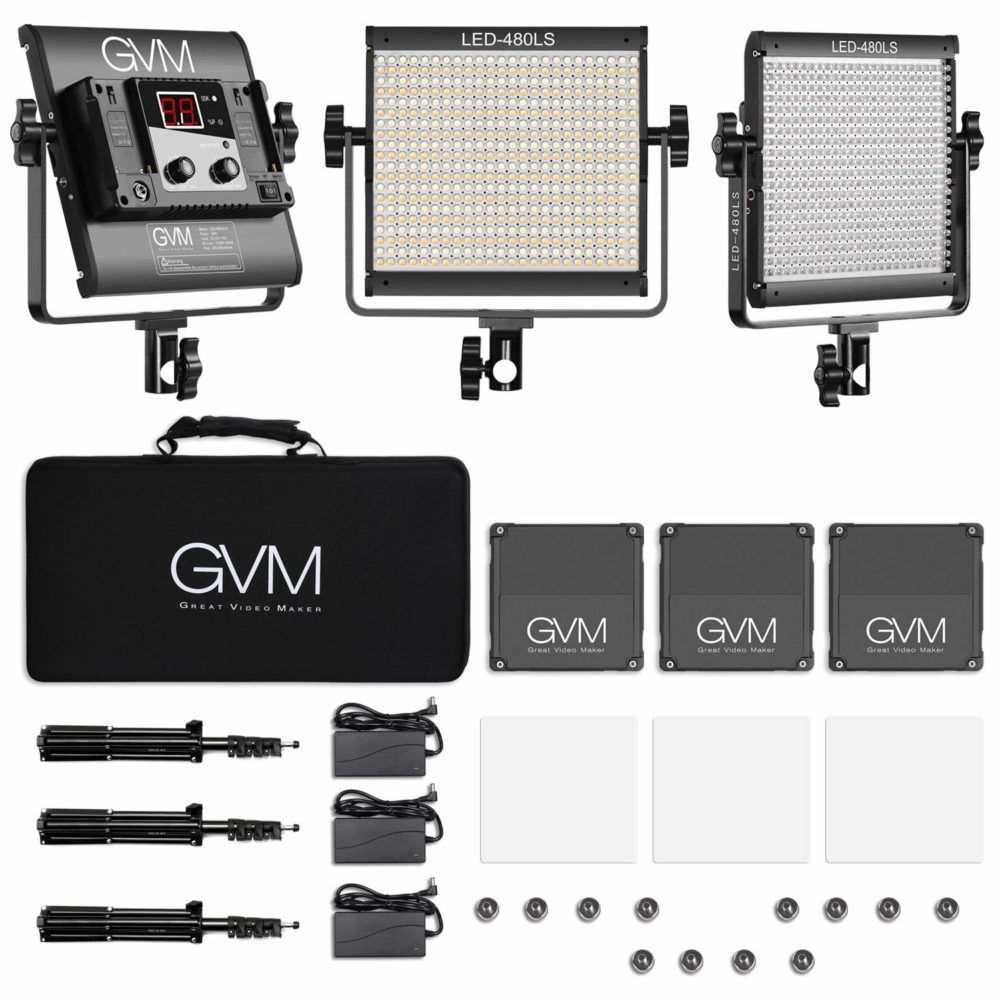 GVM 480LS Video Light 3-Panel Kit