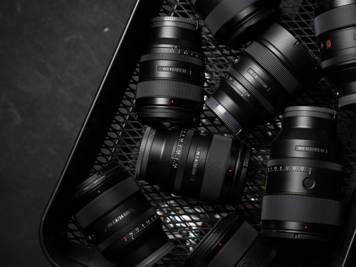 tray full of sony lenses from renticulous