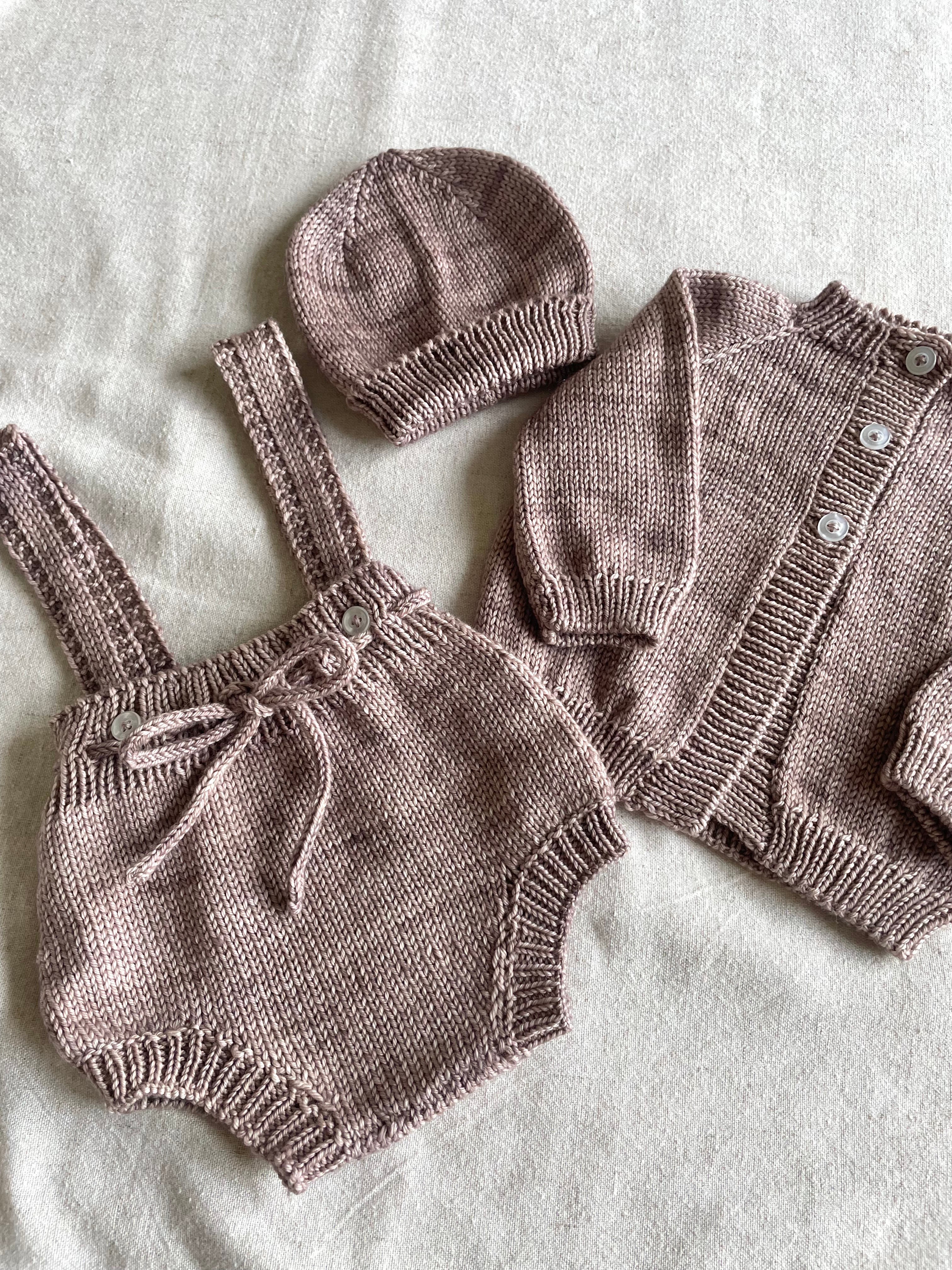 Baby Bloomer Set, Merino wool, malabrigo arroyo