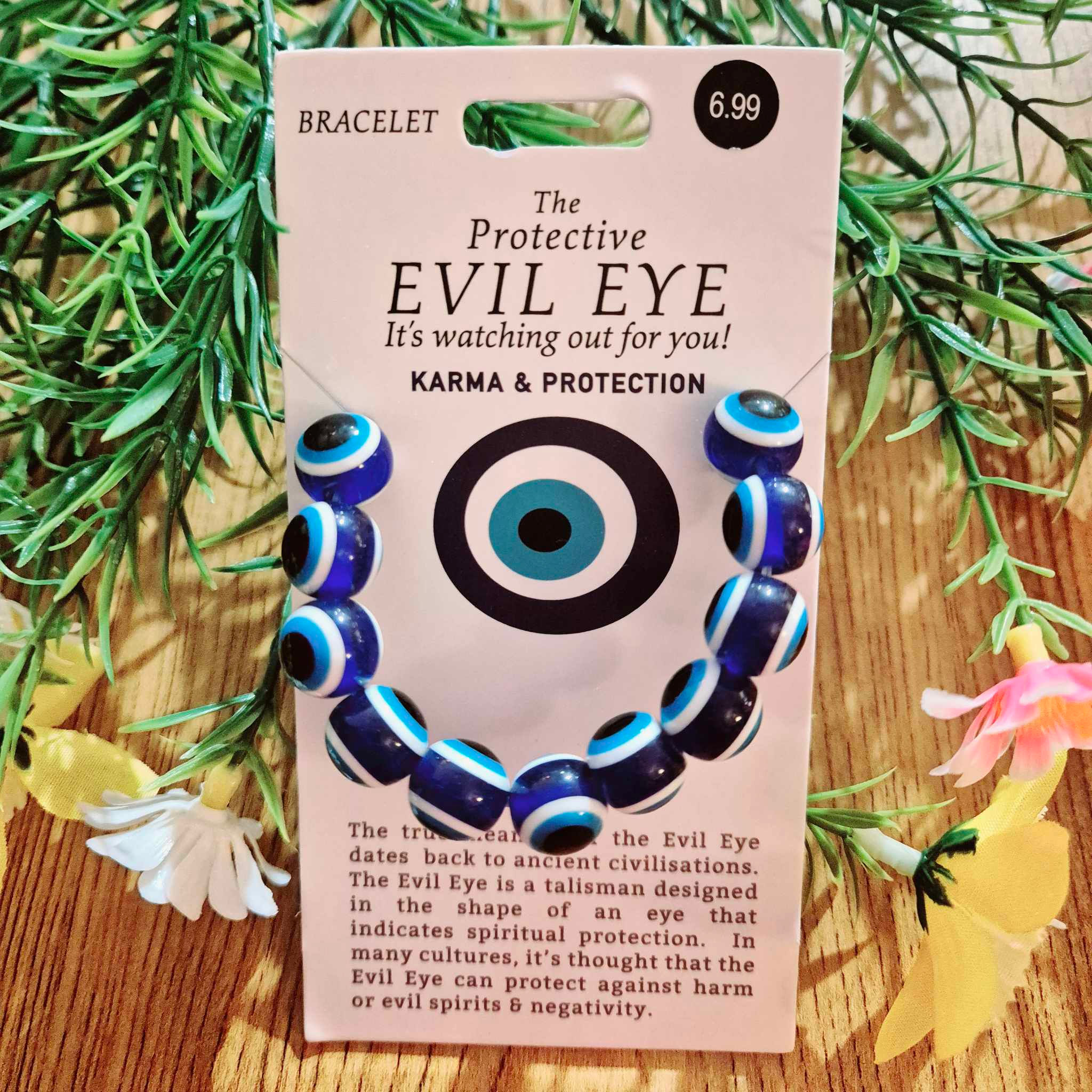 Karma & Protection (Blue) - Large Evil Eye Bracelet