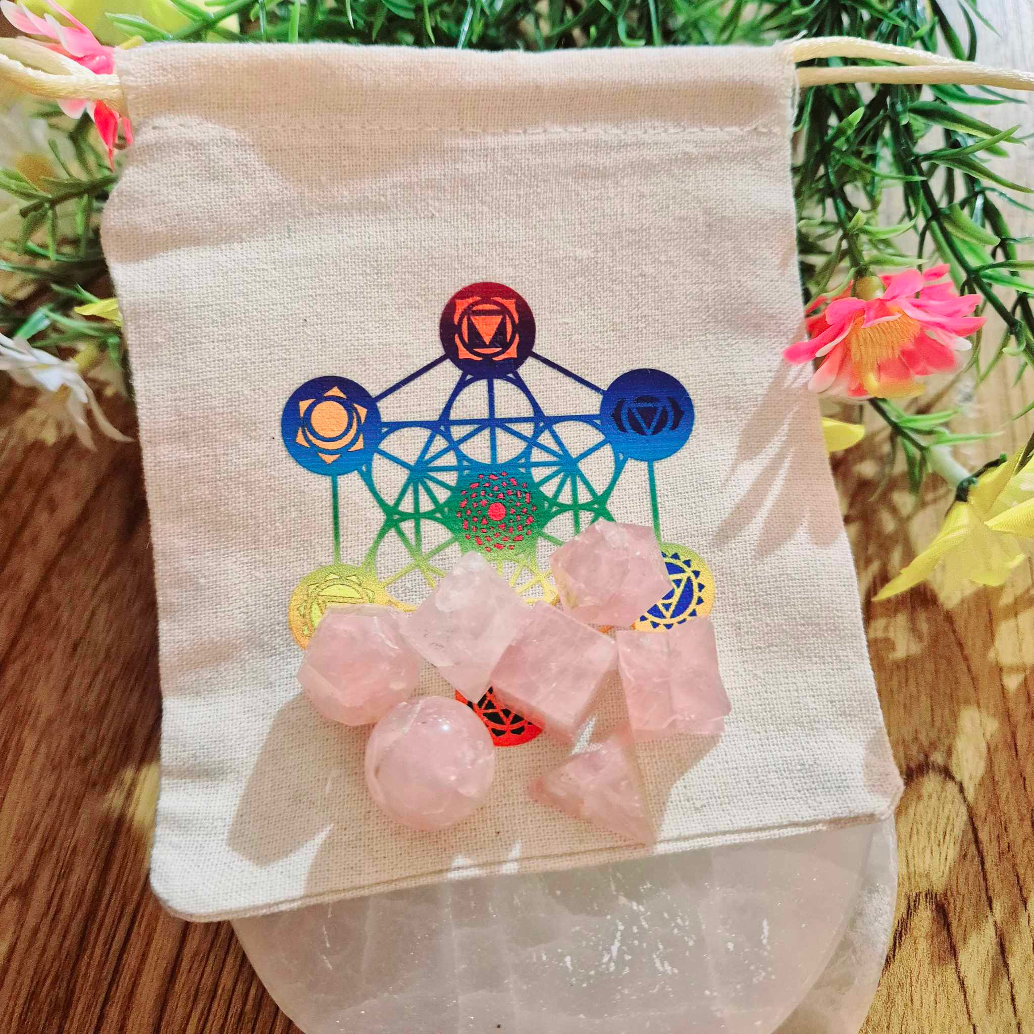 Sacred Geometry Crystal Set - Rose Quartz