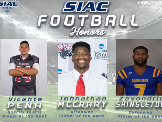 SIAC Announces Weekly Football Honors