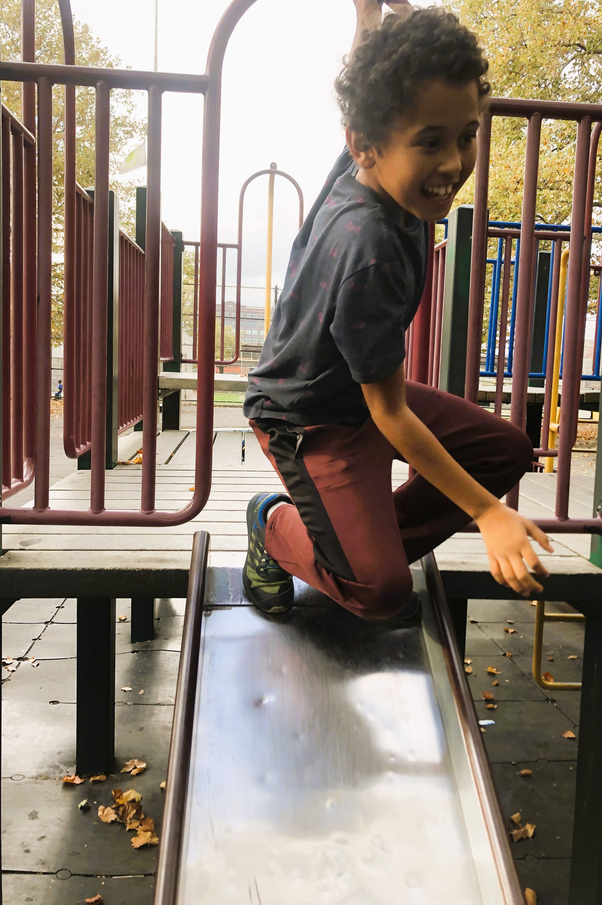 Down the slide