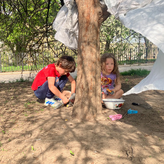 In the tent