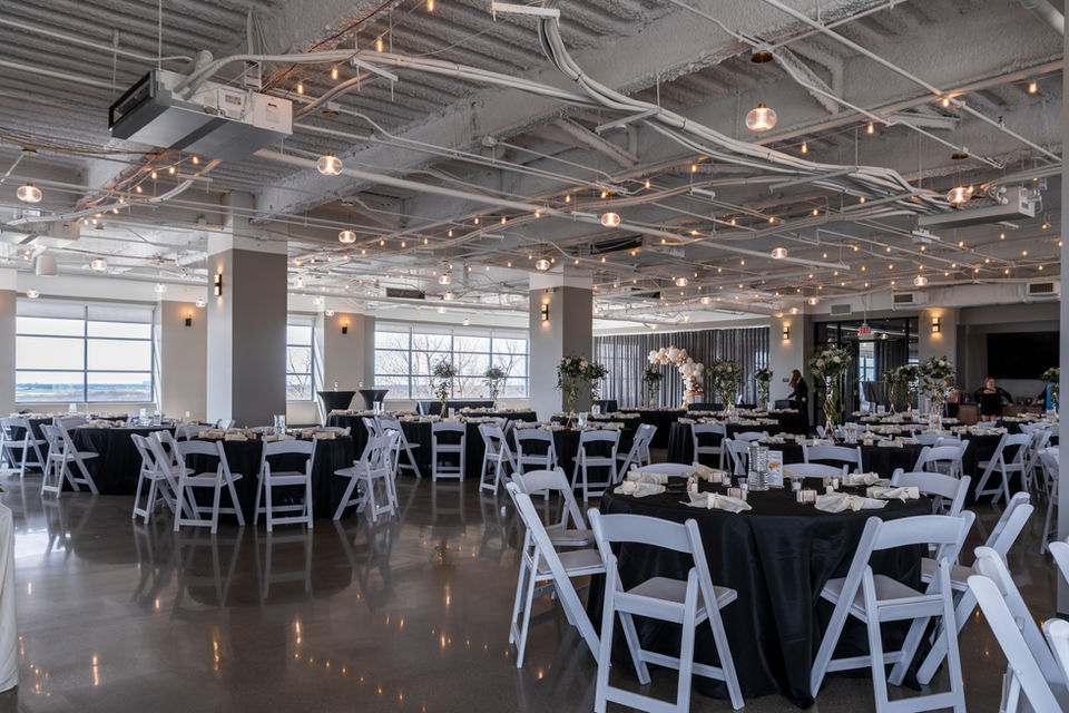 Tables set up for a wedding on Menlo