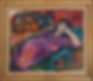 Lady with purple dress lying