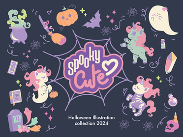 spooky cute halloween illustration collection