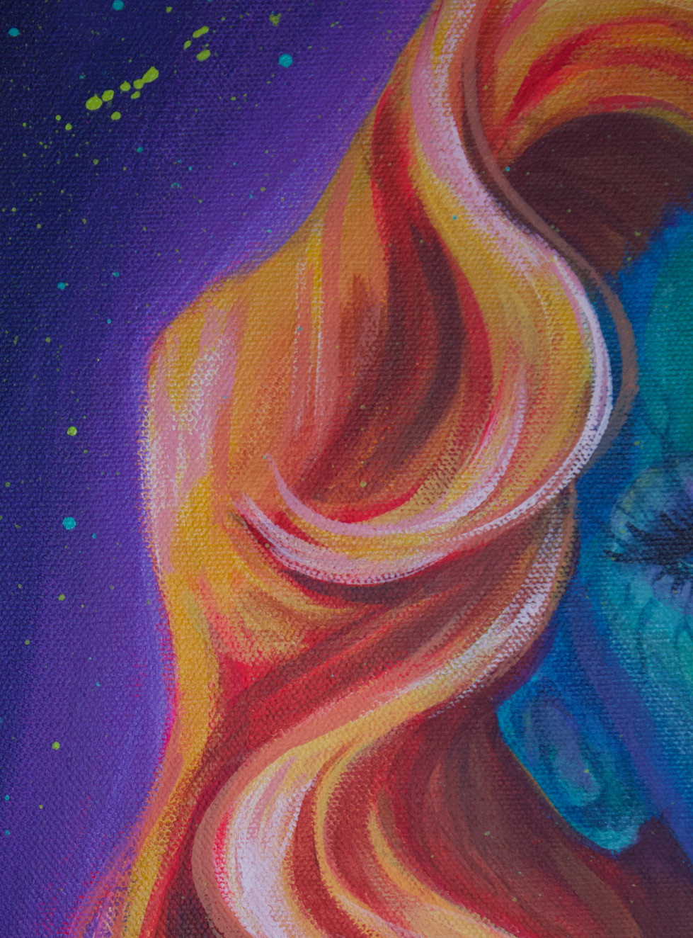 fine art, acrylic paintings, ingrid muniz, monster girls, series, vampire, beach, tanning bed