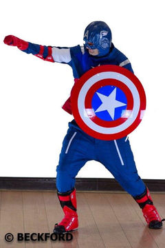 Man in Captain America costume