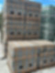 Stacks of concrete wrapped in plastic ties