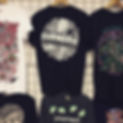 Selection of printed t-shirts on display
