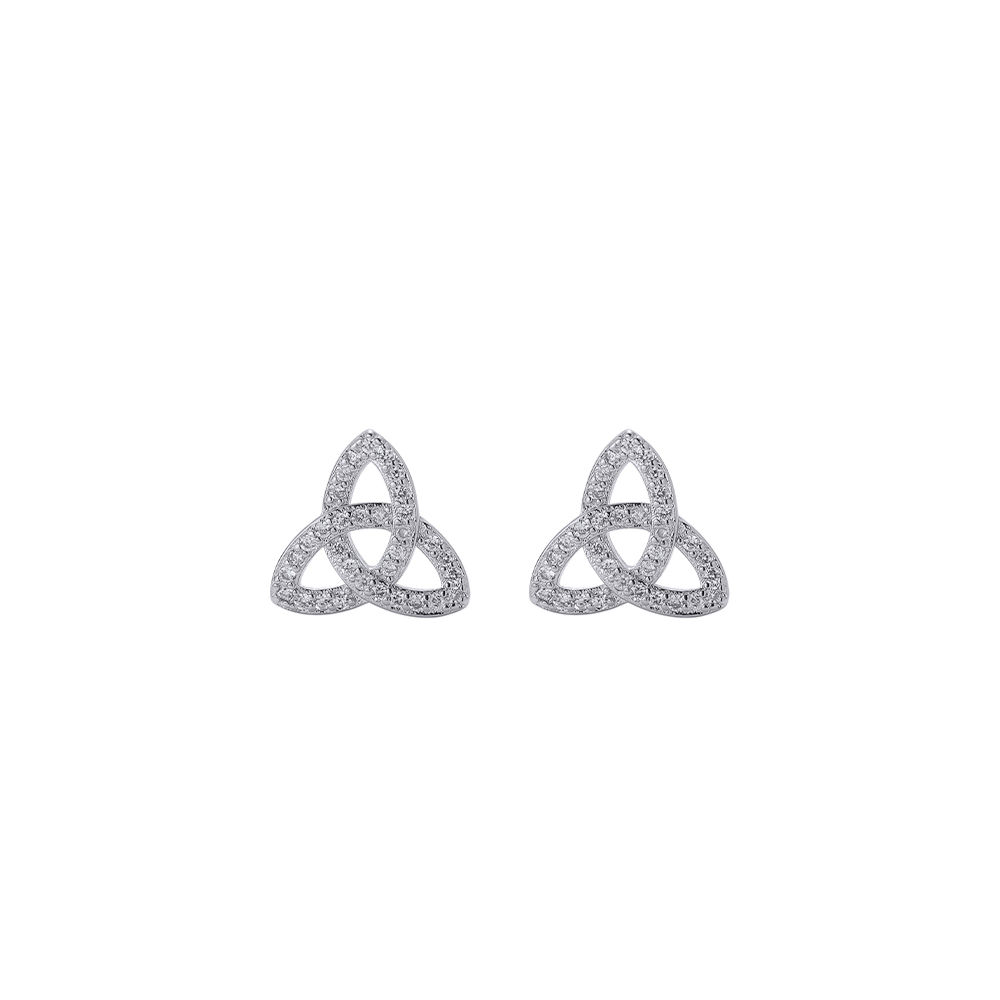 Stun Trio Earrings - White Gold