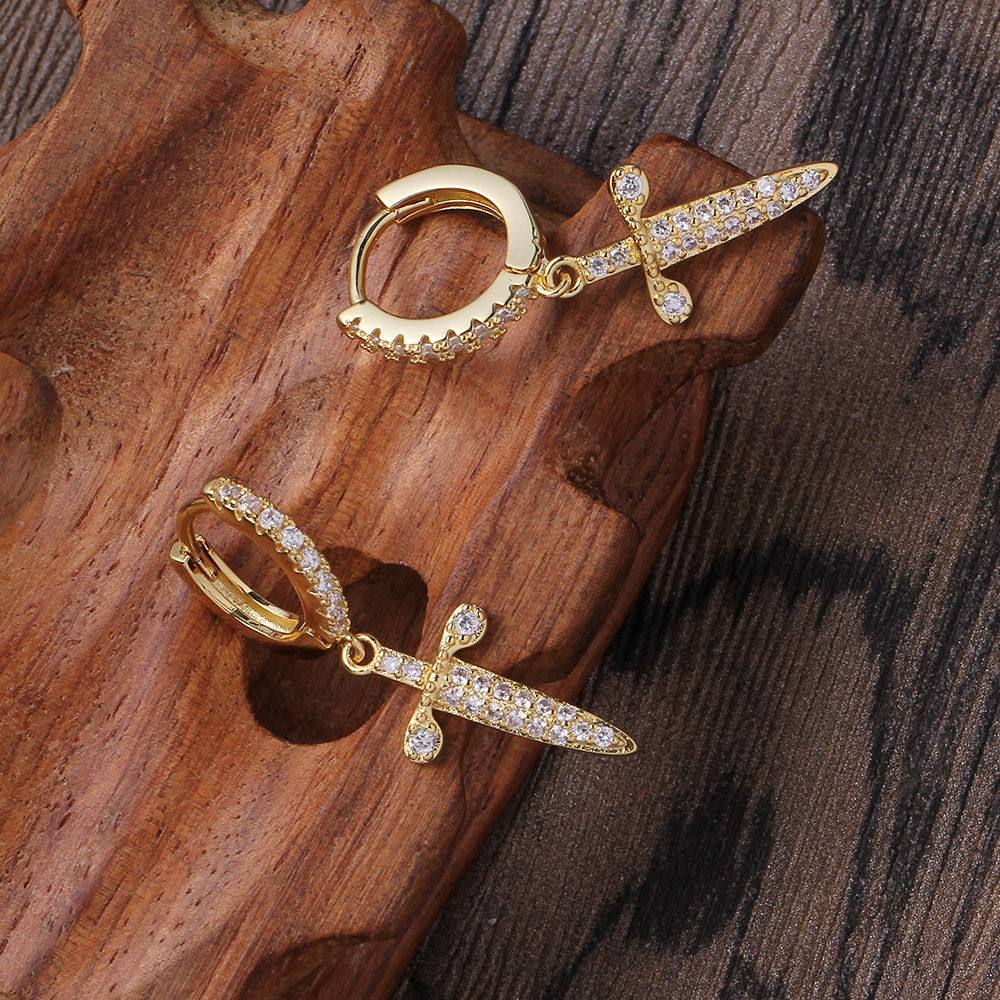 Sword Earrings - Gold