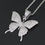 Thumbnail: Large Butterfly Diamond Necklace  - White Gold