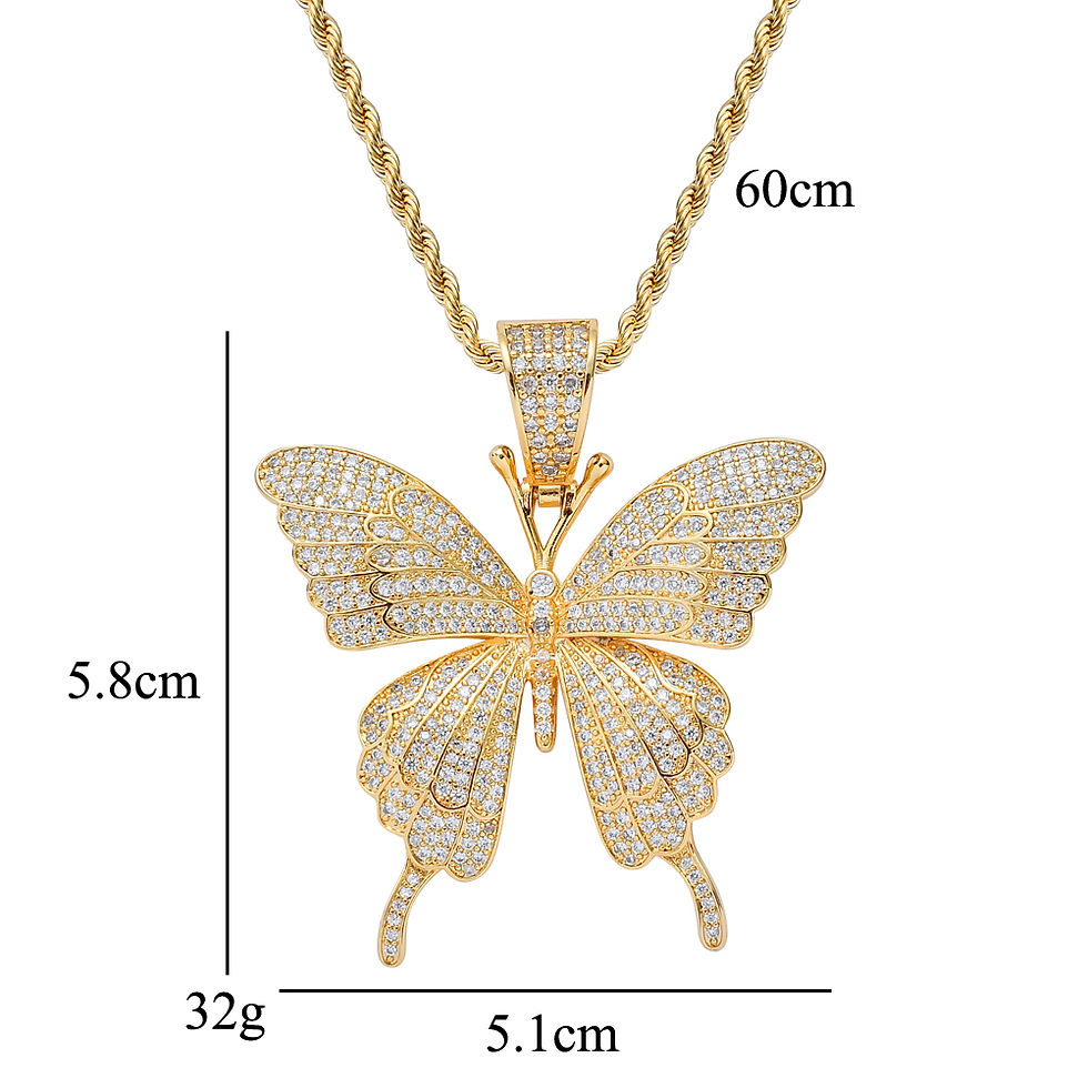Miniatura: Large Butterfly Diamond Necklace  - Gold