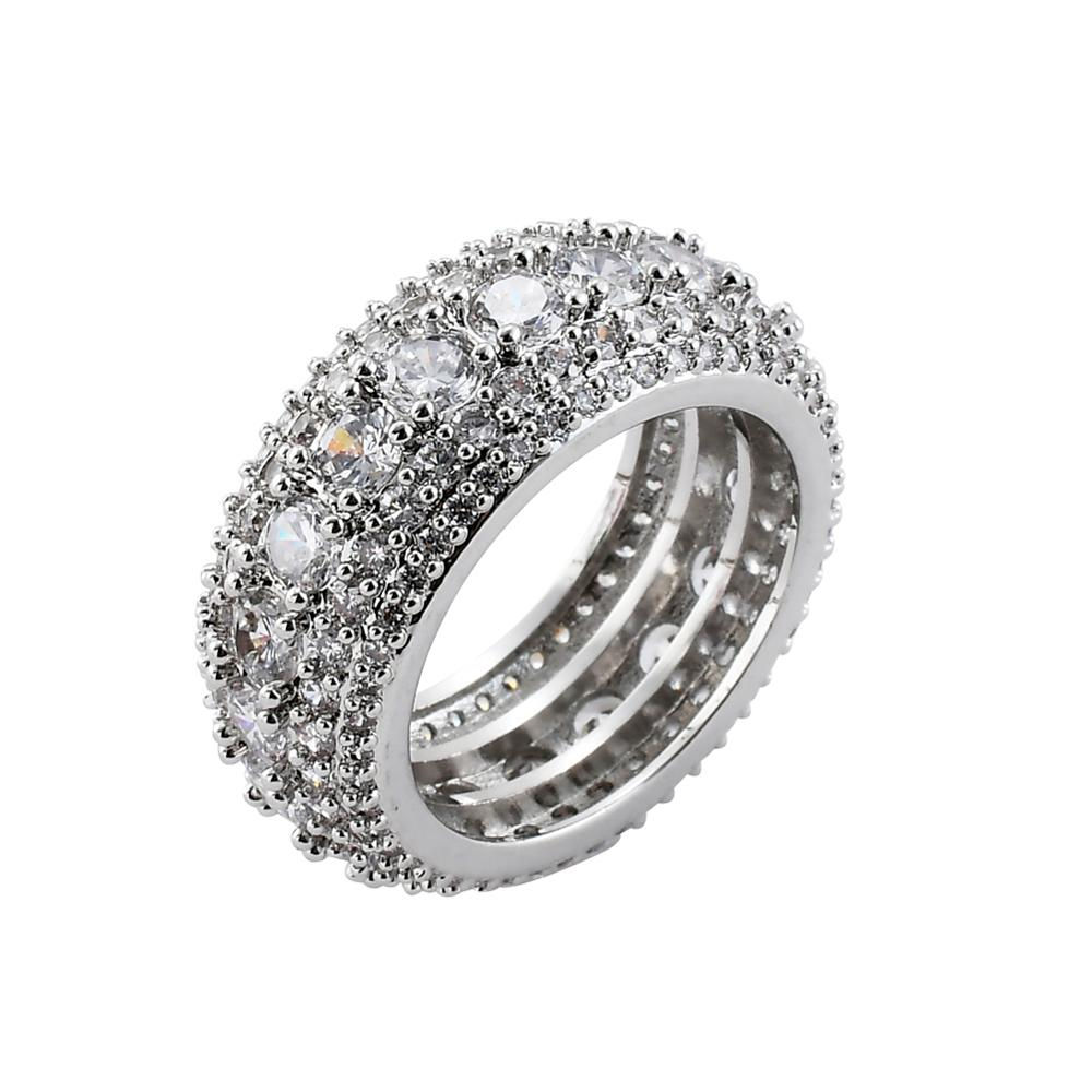 Bague Diamant Triple Rangée - Or Blanc