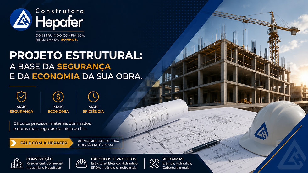 Projeto estrutural para obra comercial e industrial - Hepafer.