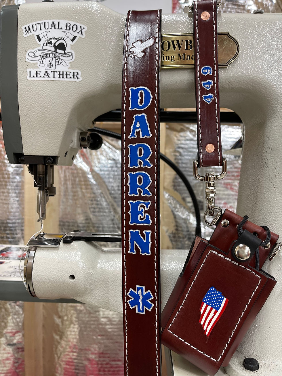 Thumbnail: MAHOGANY RADIO STRAP COMBO