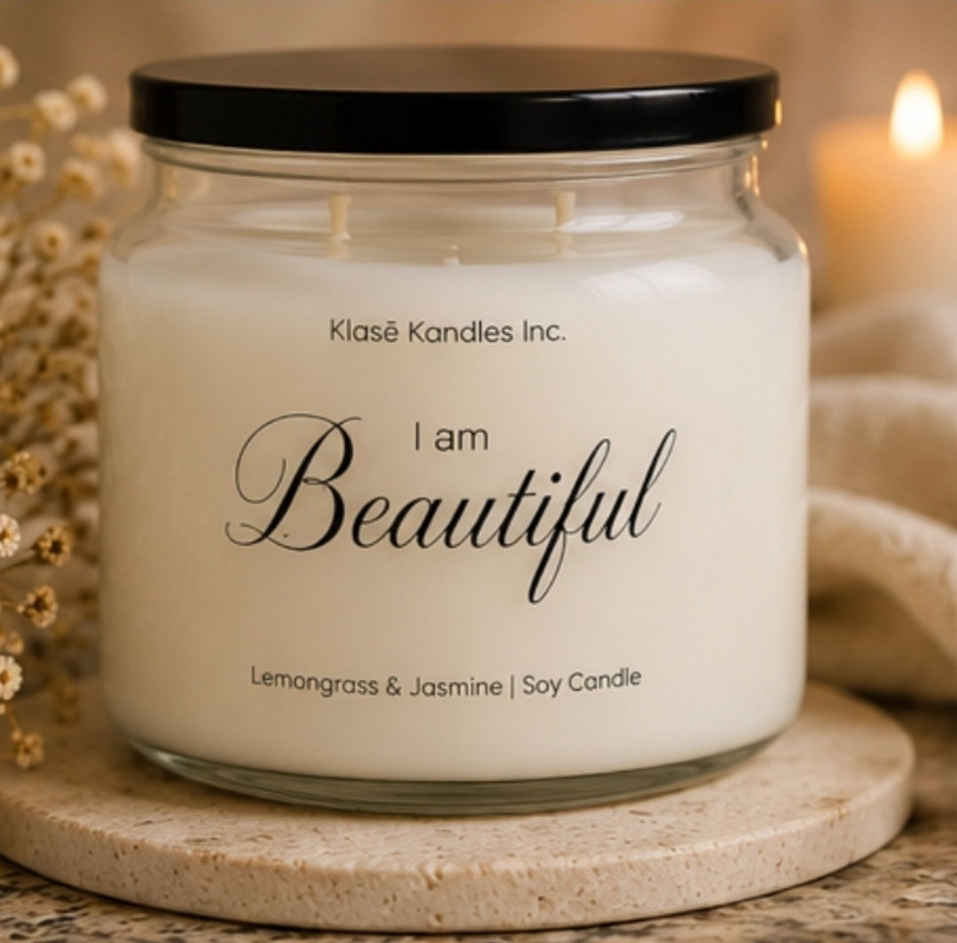 I am Beautiful | 16 oz |  Lemongrass & Jasmine Soy Candle