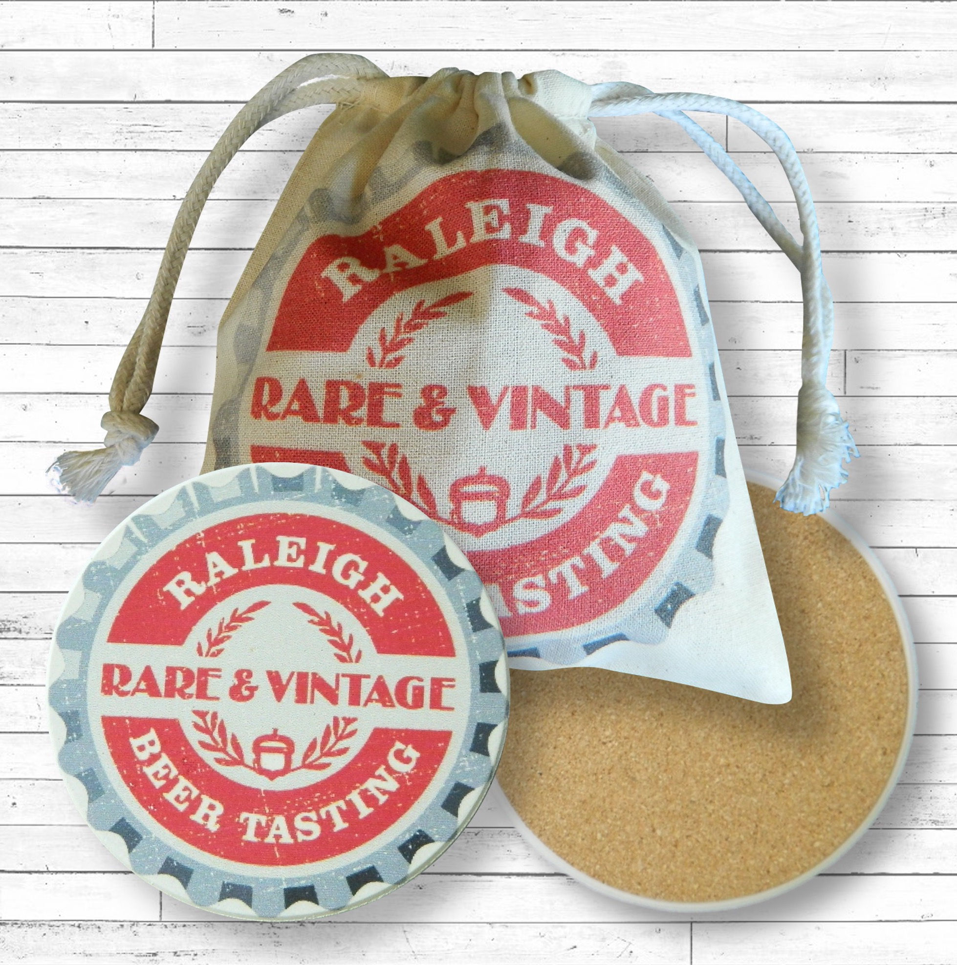 Custom Printed Coaster Pouch Set