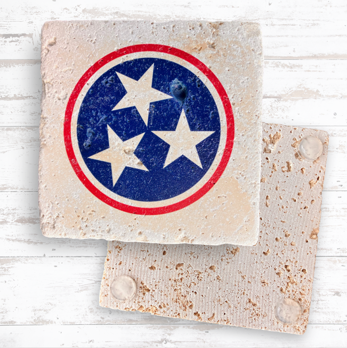 Thumbnail: Tumbled Travertine Coaster