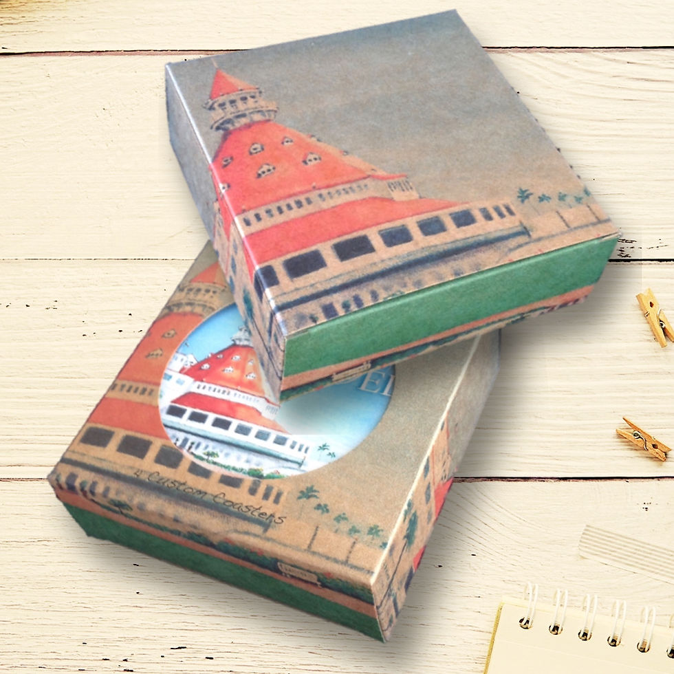 Thumbnail: Four Coaster Kraft Box - Full Coverage Printed Box