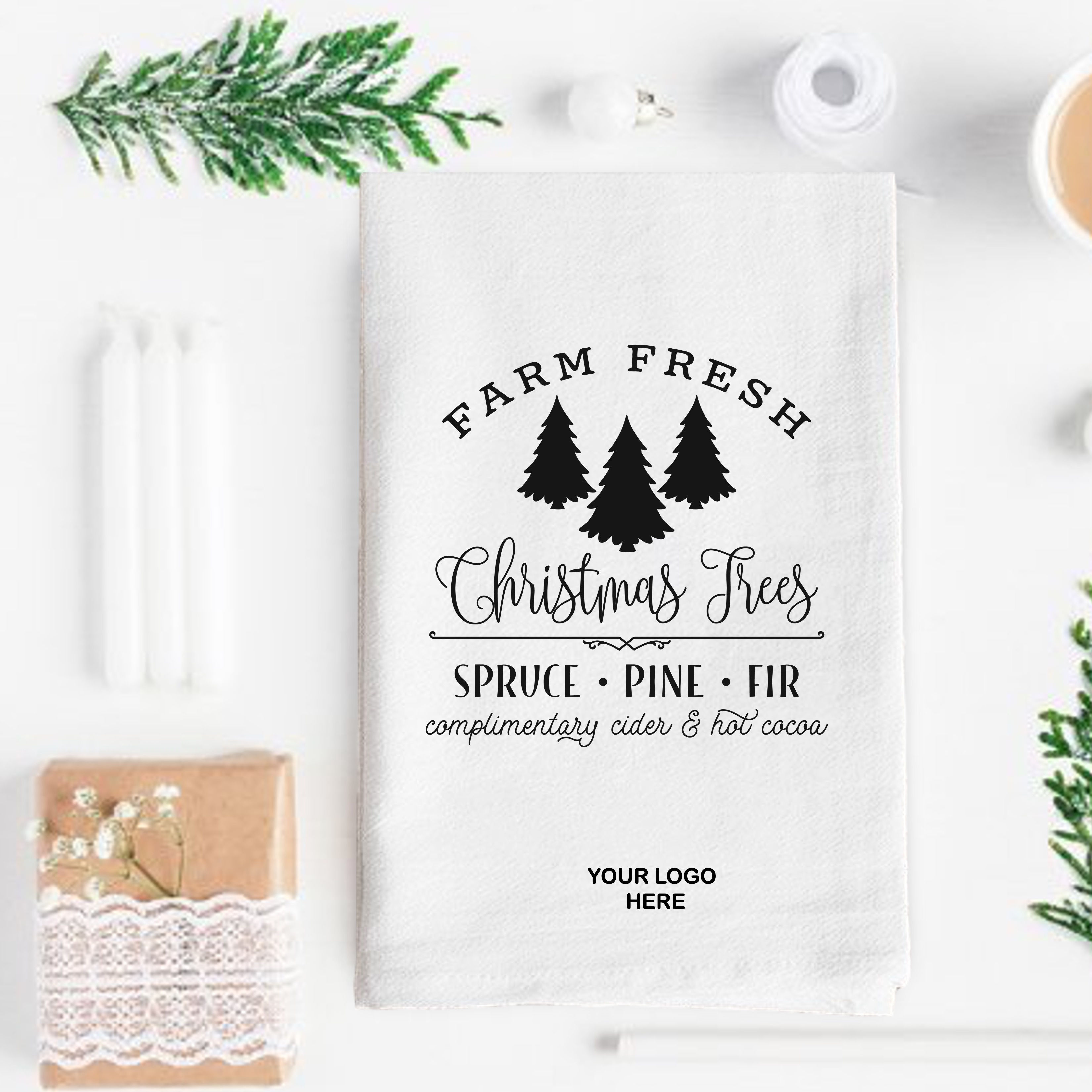 Christmas White Flour Sack Towel - 52 Designs To Pick From