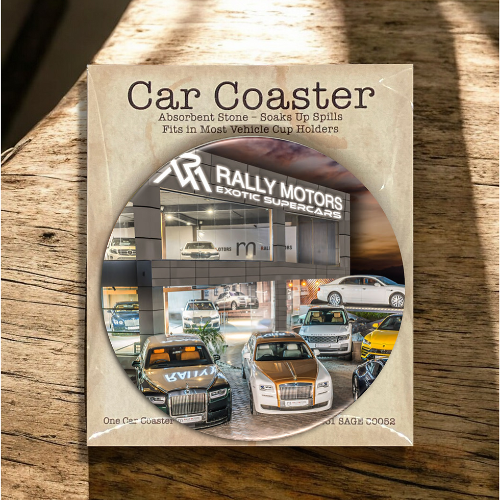 Thumbnail: Semi-Gloss Car Coaster in Individual Retail Packaging.