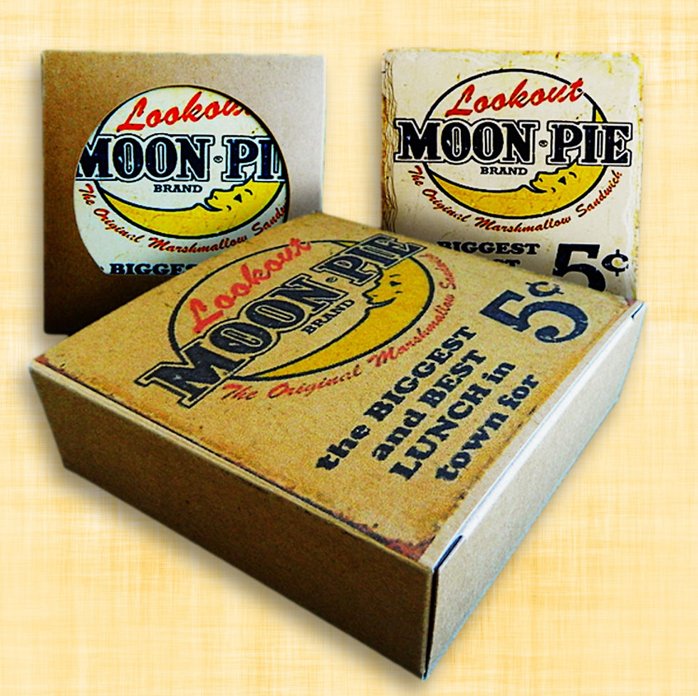 Thumbnail: Four Coaster Kraft Box with Custom Back Print