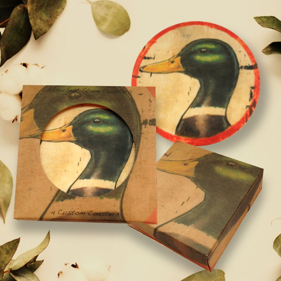 Thumbnail: Four Coaster Kraft Box - Full Coverage Printed Box