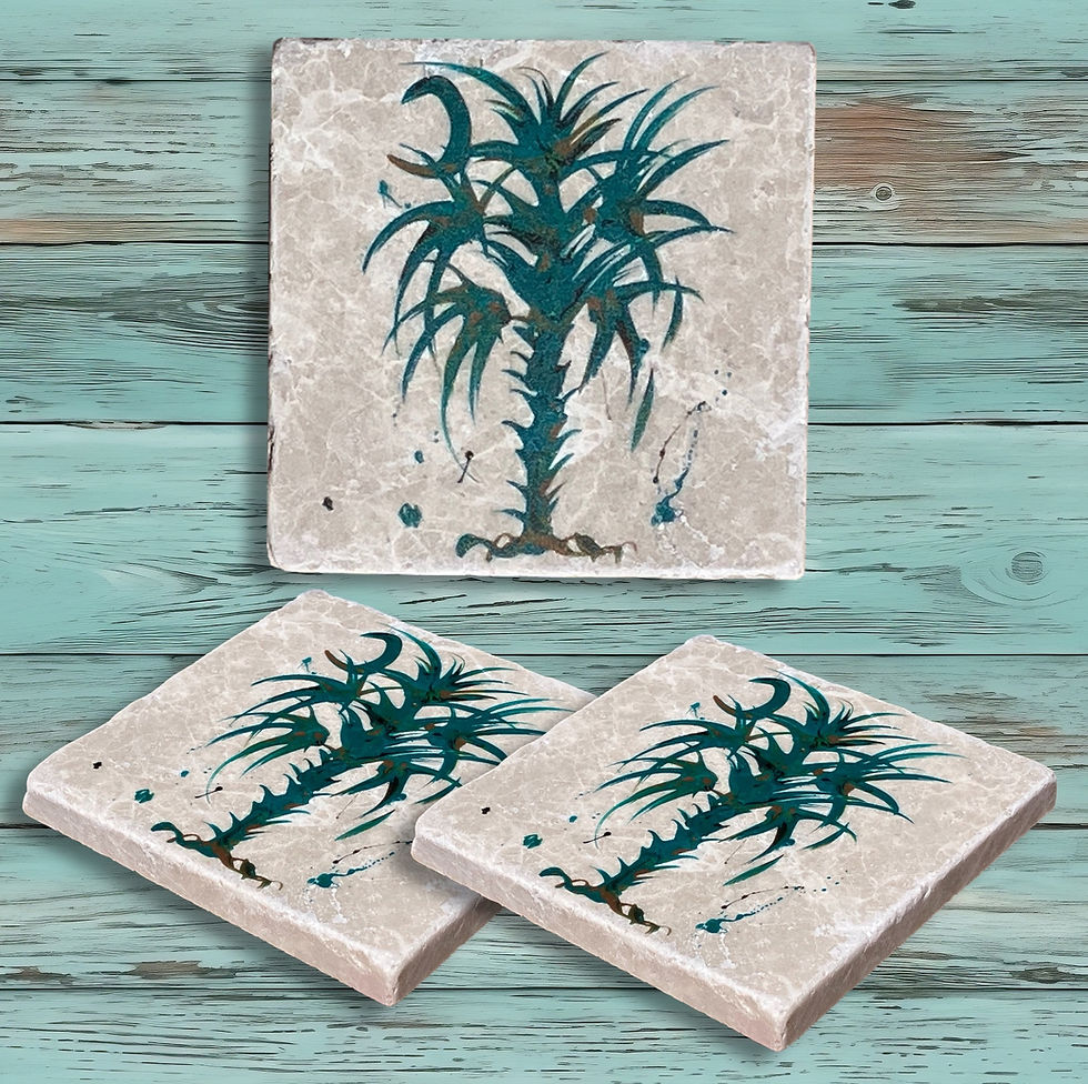 Thumbnail: Antique Beige Tumbled Marble Coaster