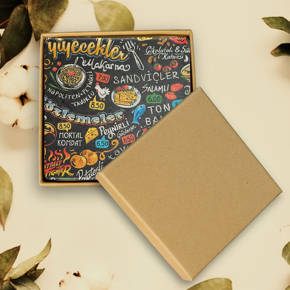 Thumbnail: 4 Coasters Packaged In Blank Kraft Gift Box