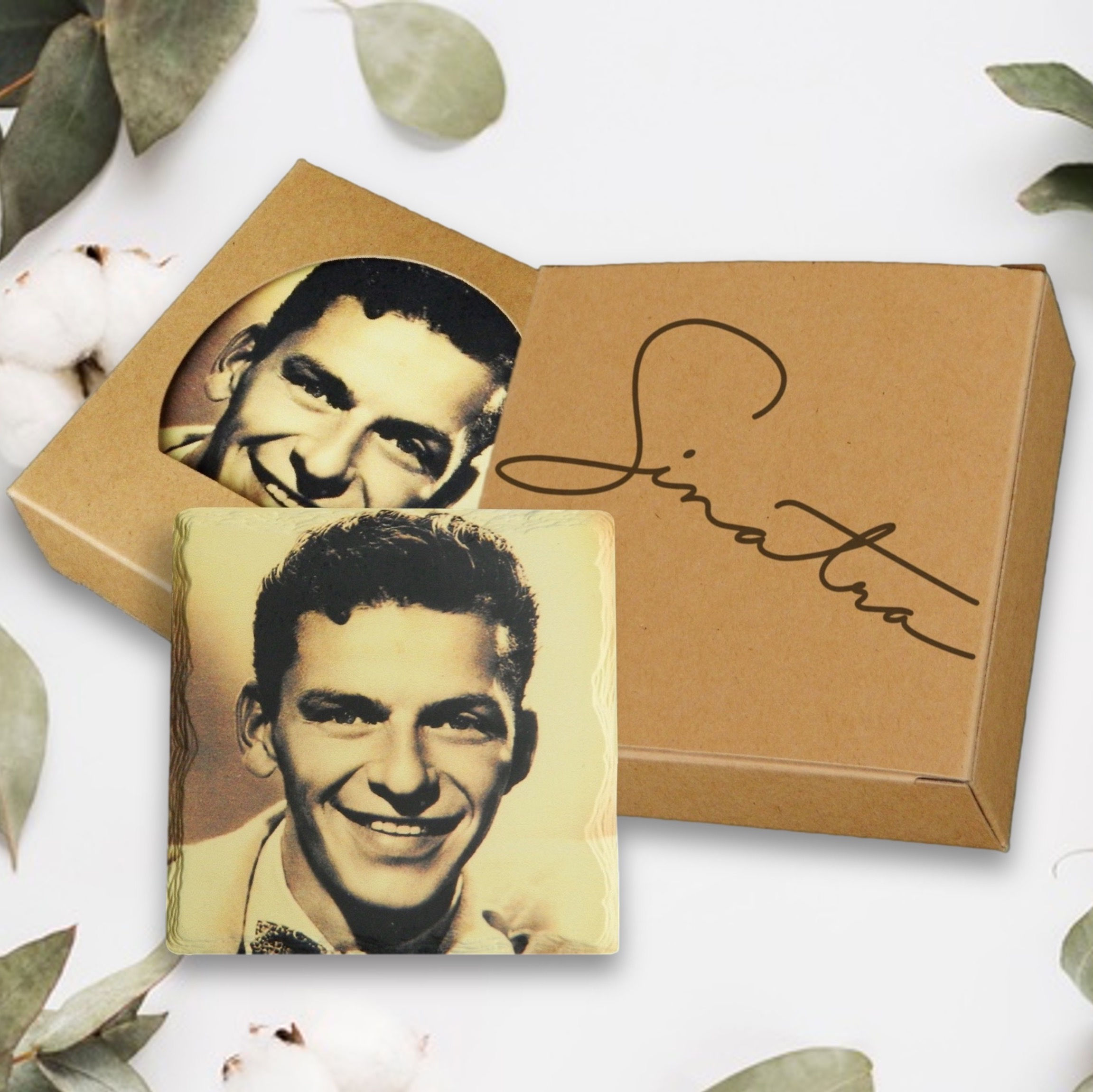 Four Coaster Kraft Box with Custom Back Print