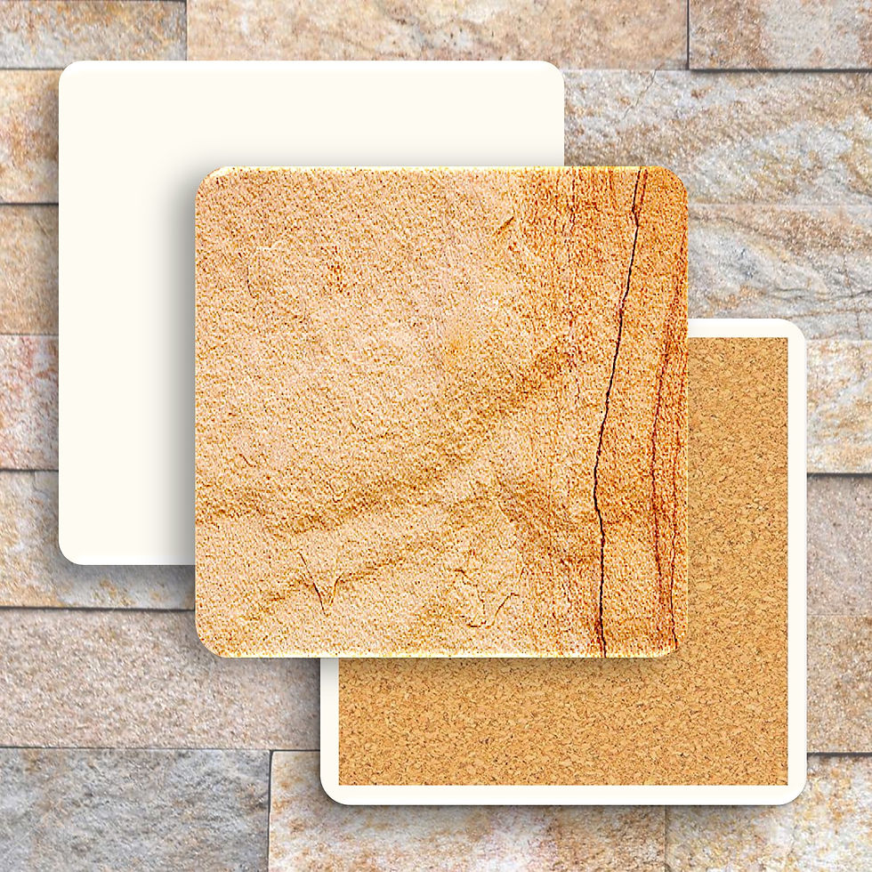 Thumbnail: SS-31 - Faux Sandstone Printed Square Absorbent Coaster