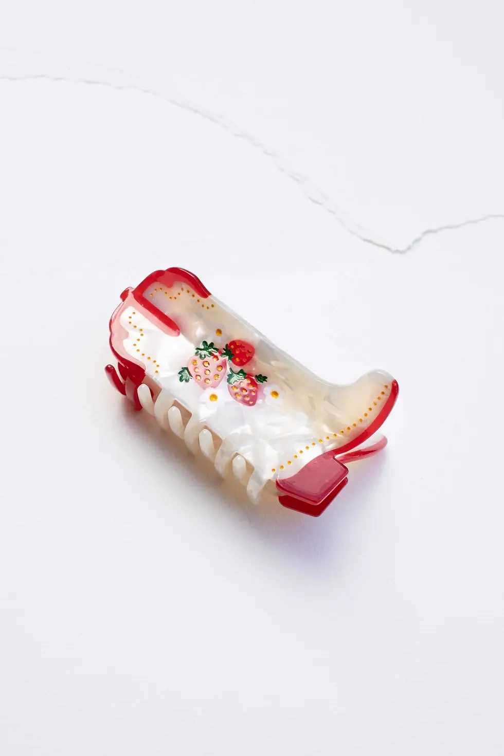 Thumbnail: Strawberry Cowboy Boot Hair Clip
