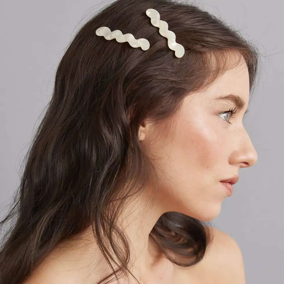 Thumbnail: Eco Cloud Wavy Slide Hair Pin Set