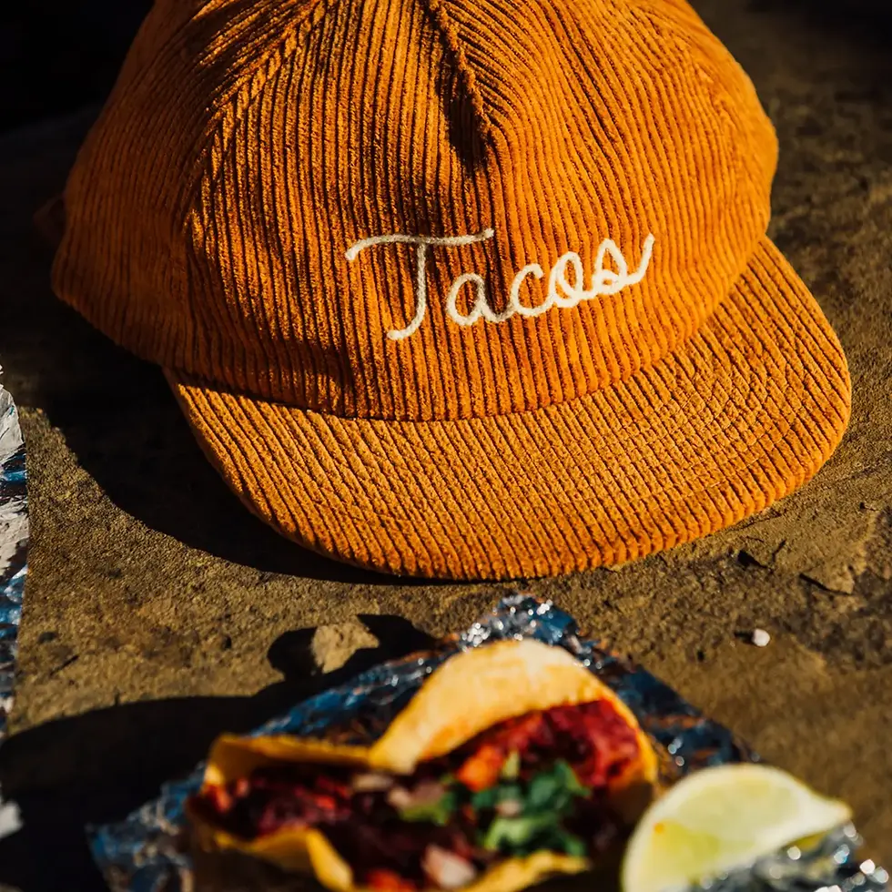 Tacos Chainstitch Rust Corduroy Hat