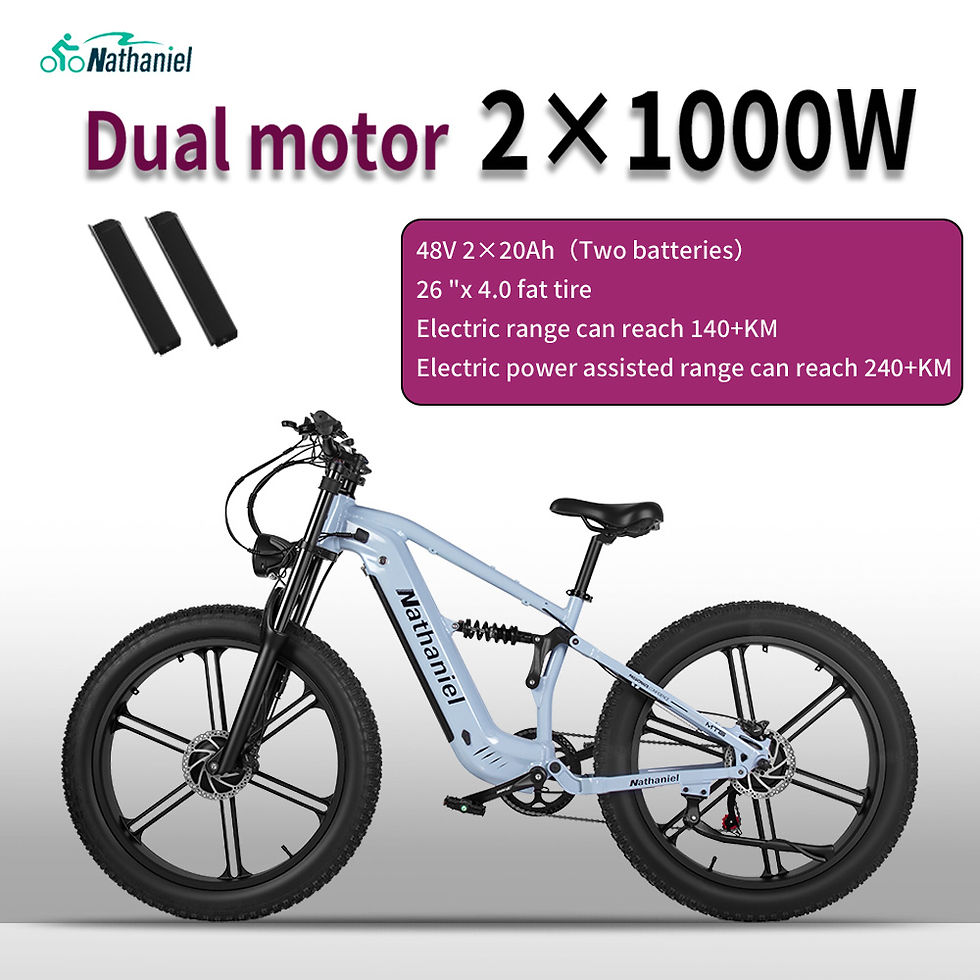 Thumbnail: Nathaniel 2000W E-Bike SYR09 Dual Drive 26x4.0 Fat Tire 48V20AH Battery E-Mounta